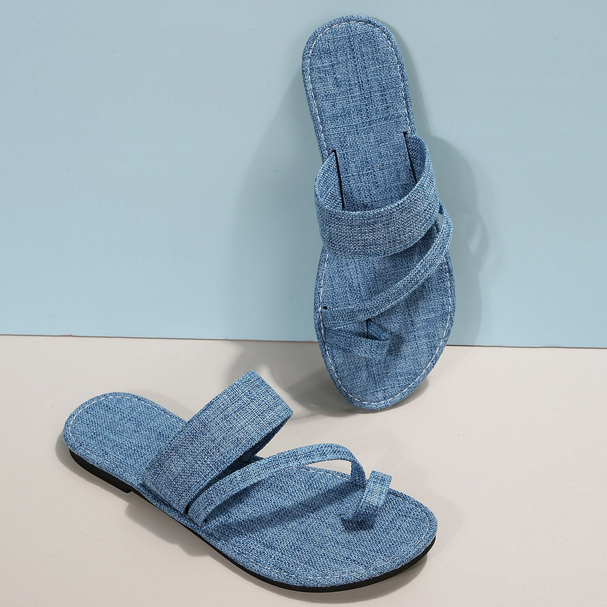 Denim Flat Bottom Slippers