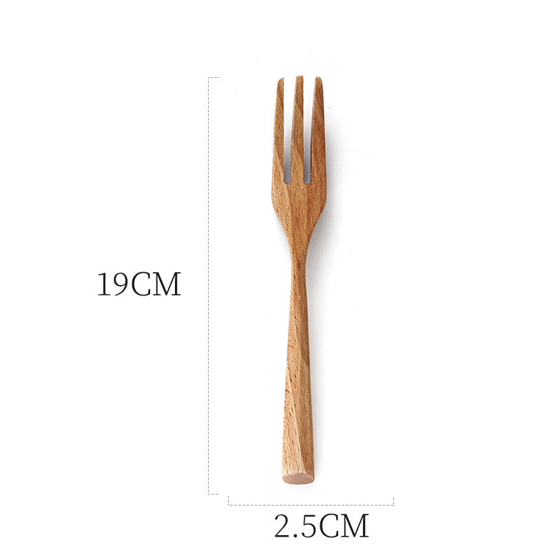 Wooden Tableware - Three Piece Set Of Solid Natural Wood