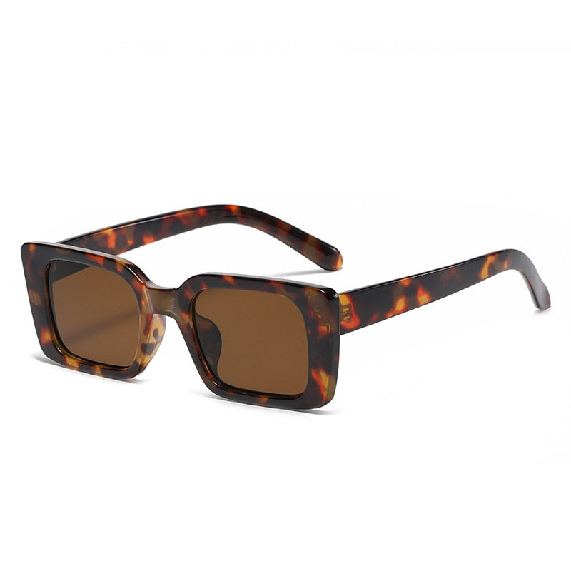 Rectangle Sunglasses - Retro Leopard Shades UV400