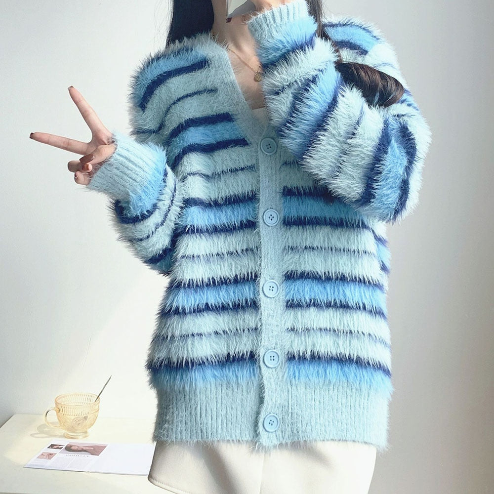 Mohair Cardigan Sweater - Multiple Colors