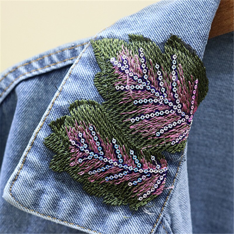 Autumn Denim Jacket - Flower Embroidery