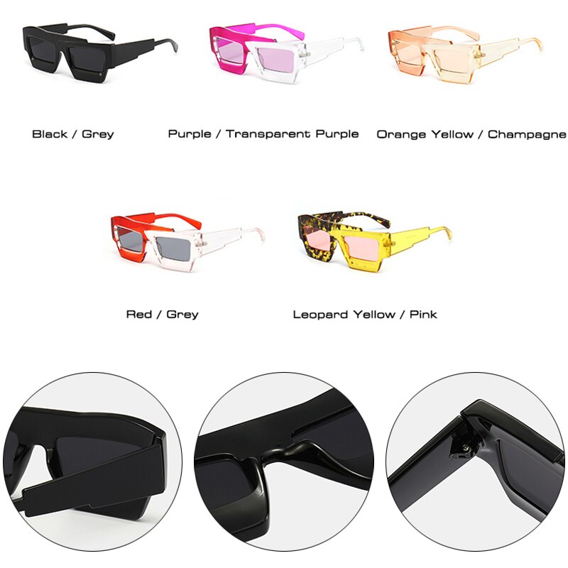 Irregular Square Sunglasses - Double Color Shades