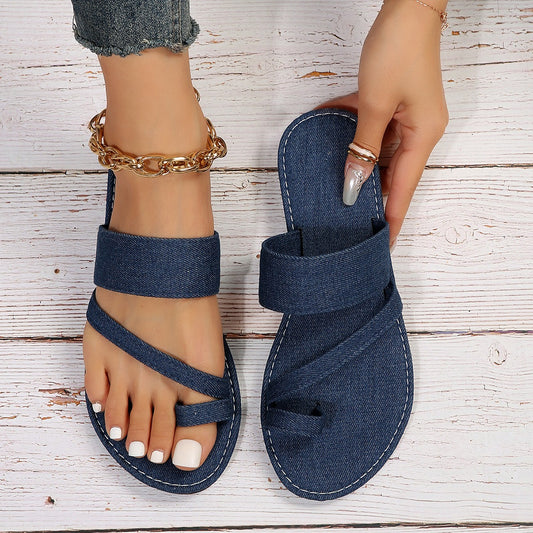 Denim Flat Bottom Slippers