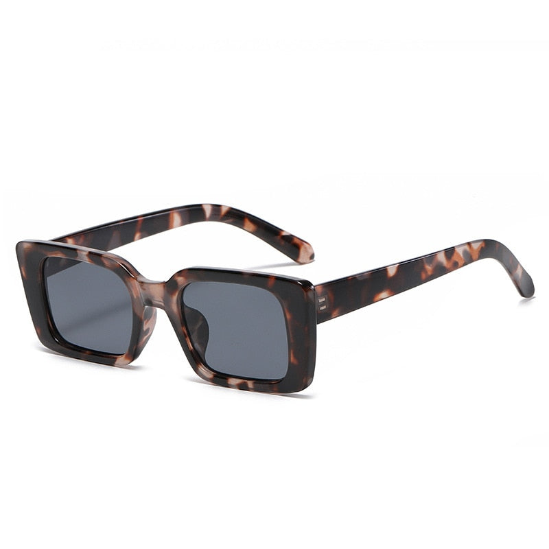 Rectangle Sunglasses - Retro Leopard Shades UV400