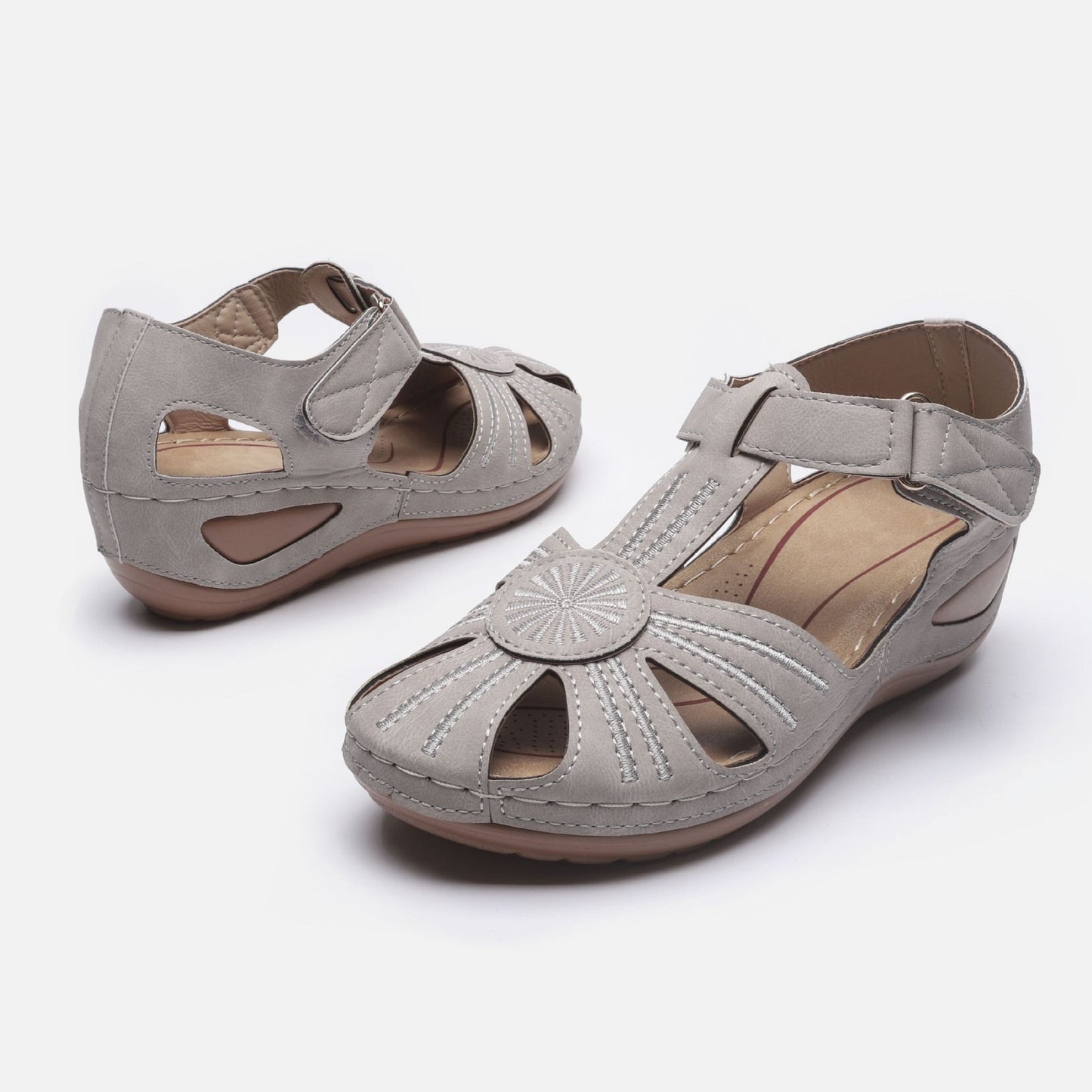 Women's Sandals - Large Round Toe Wedge ComfortableHeel Sandals