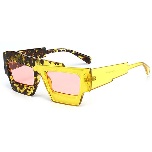 Irregular Square Sunglasses - Double Color Shades