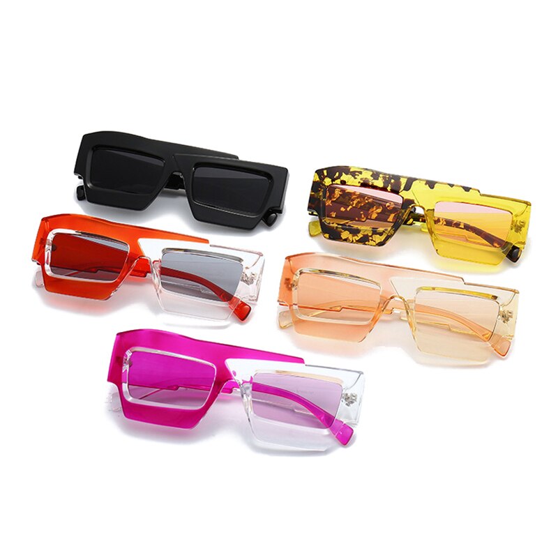 Irregular Square Sunglasses - Double Color Shades