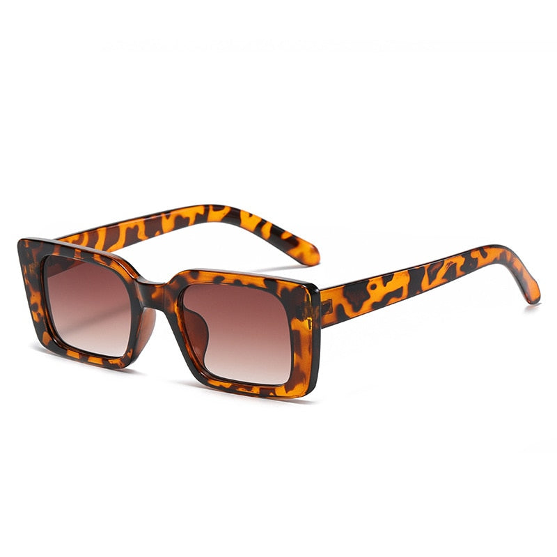 Rectangle Sunglasses - Retro Leopard Shades UV400