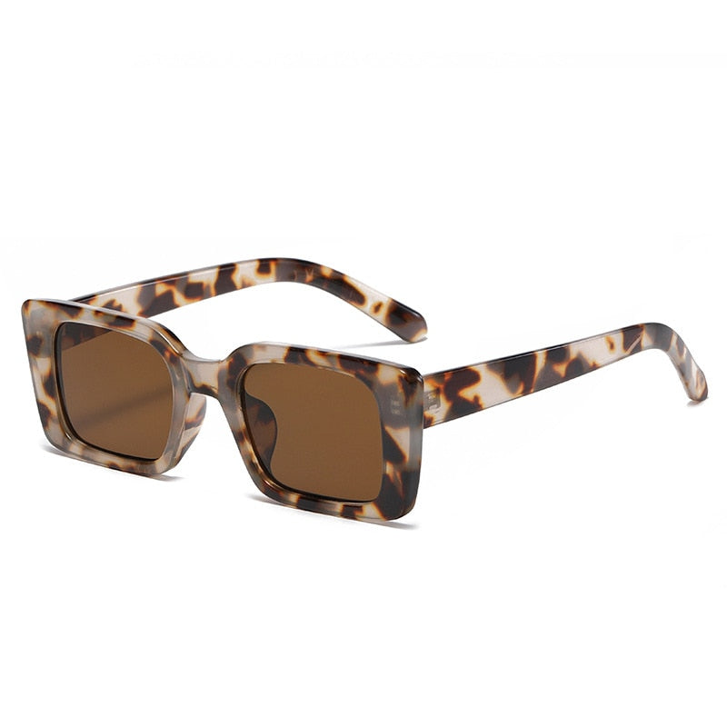 Rectangle Sunglasses - Retro Leopard Shades UV400