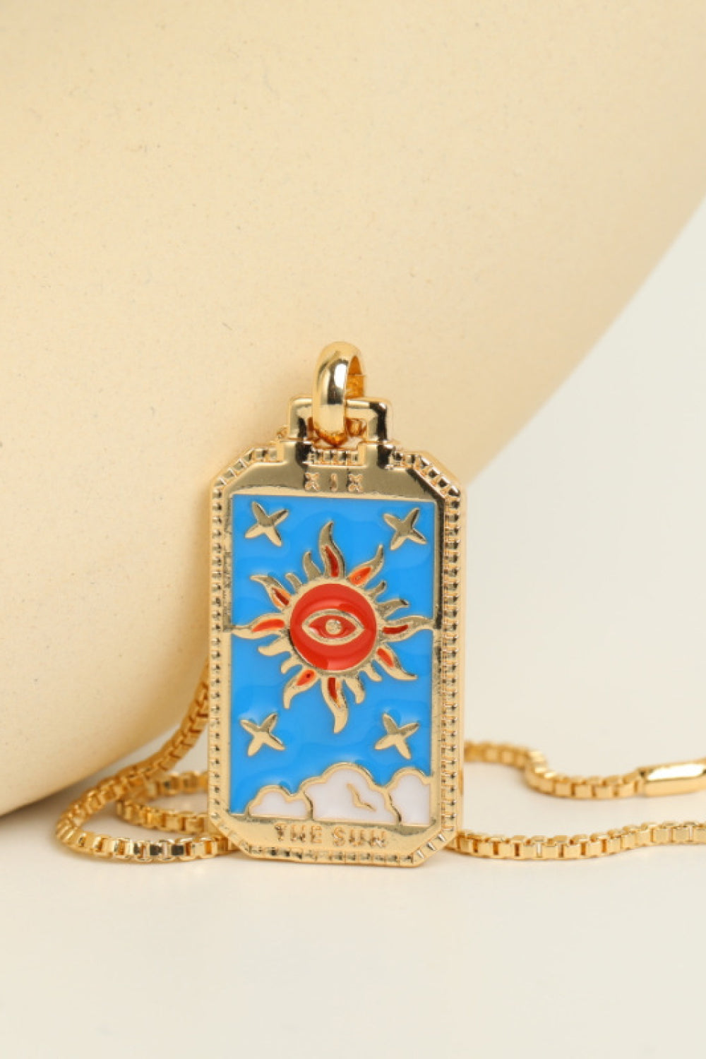 Tarot Card Pendant Gold Necklace