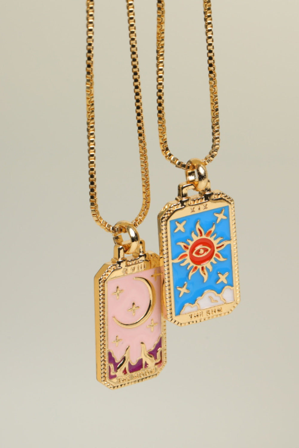 Tarot Card Pendant Gold Necklace