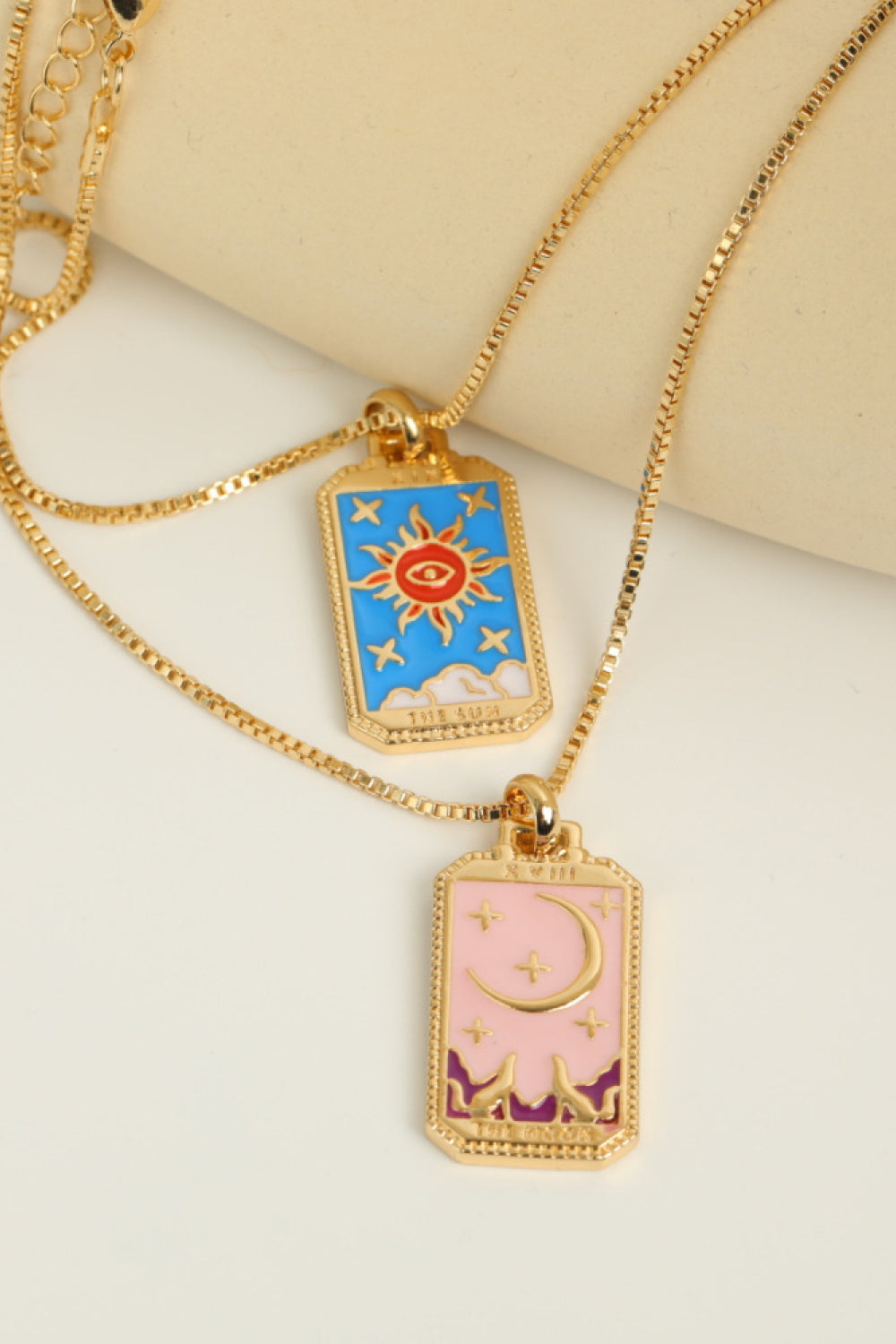 Tarot Card Pendant Gold Necklace