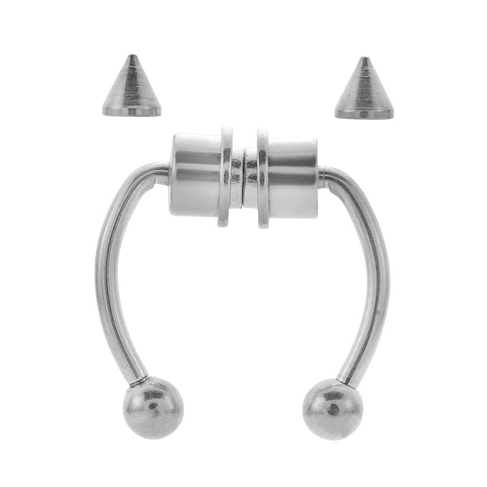 U Shaped Fake Nose Ring - Stainless Steel Magnet Septum Nose Piercing