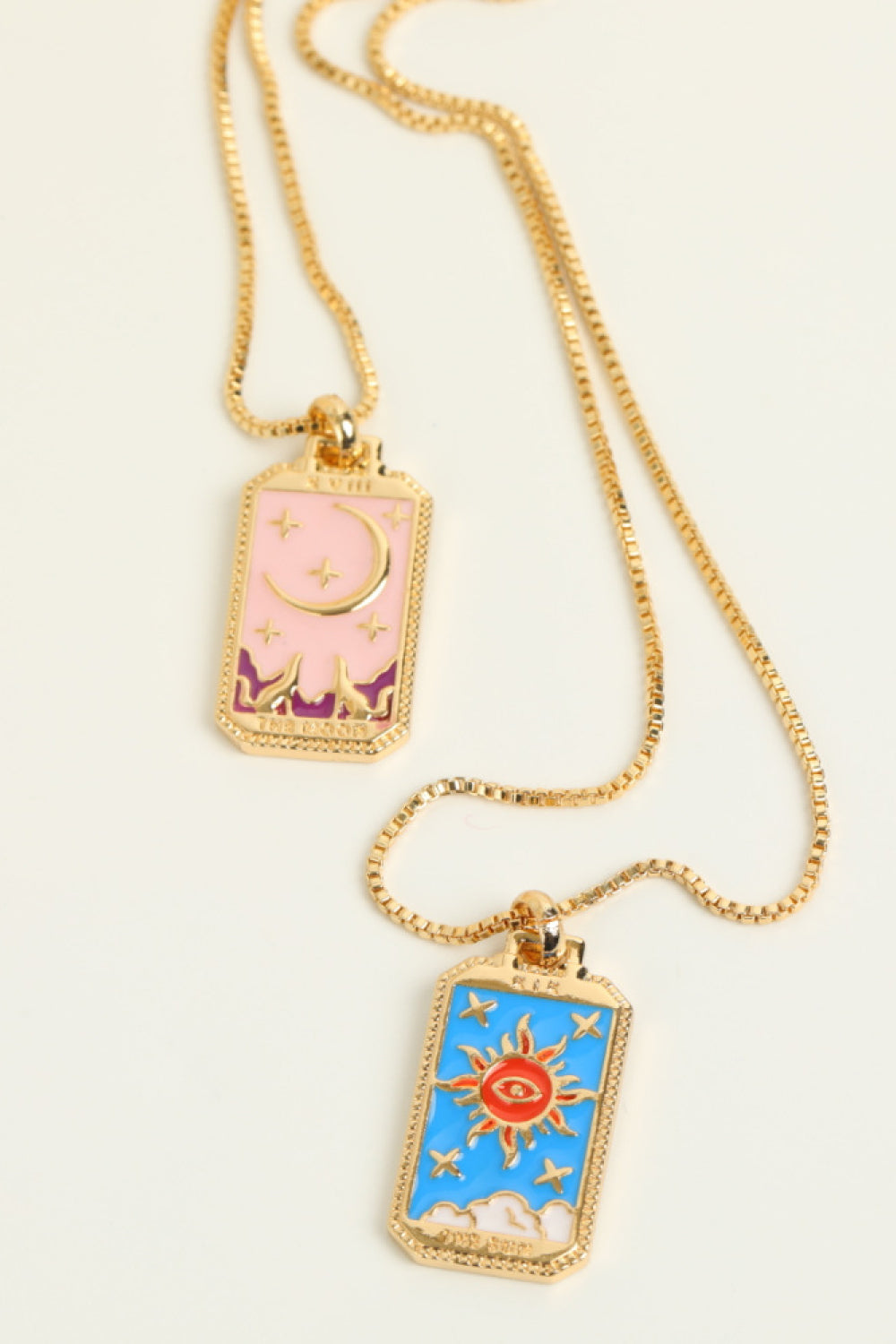 Tarot Card Pendant Gold Necklace