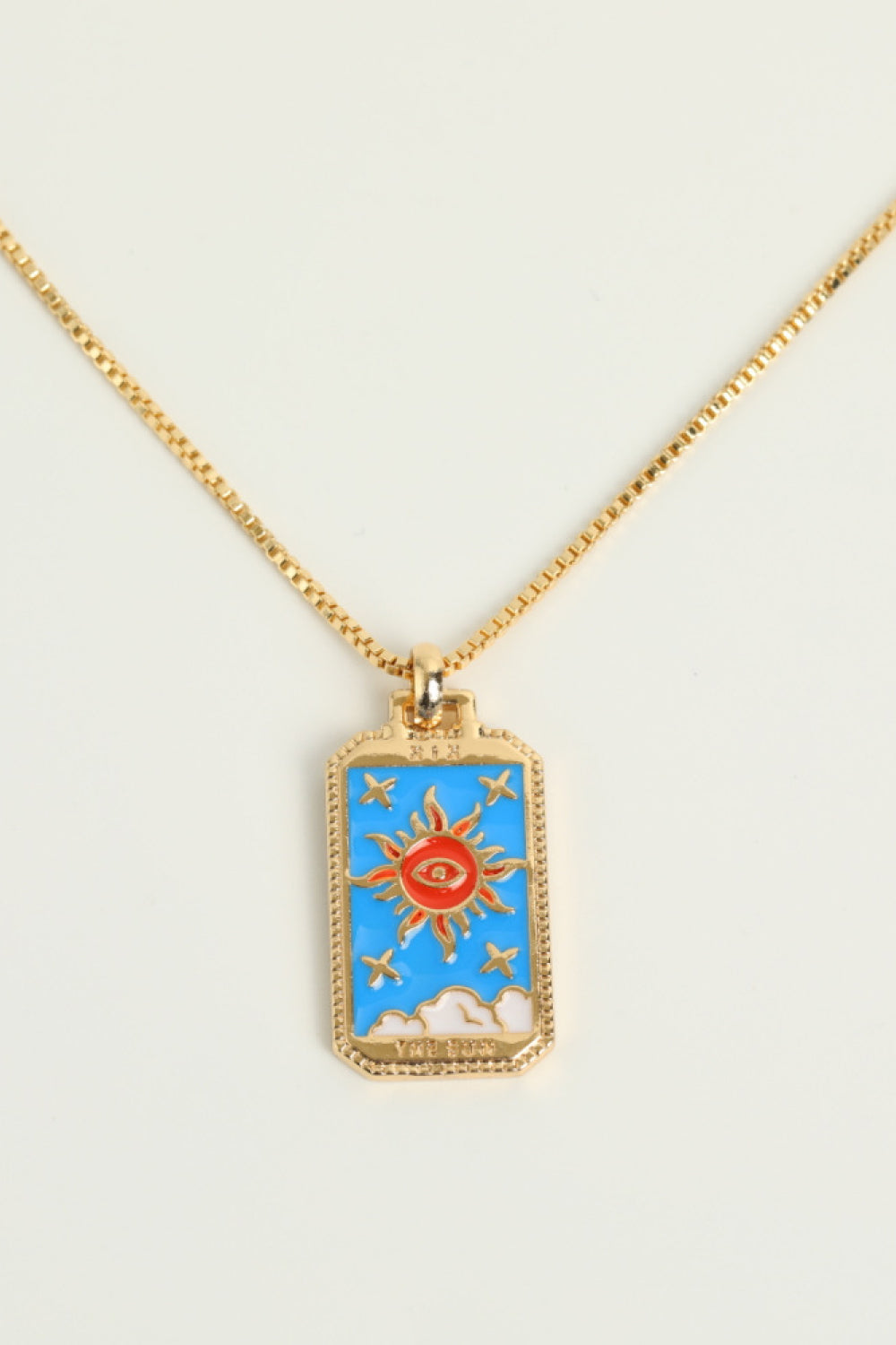 Tarot Card Pendant Gold Necklace