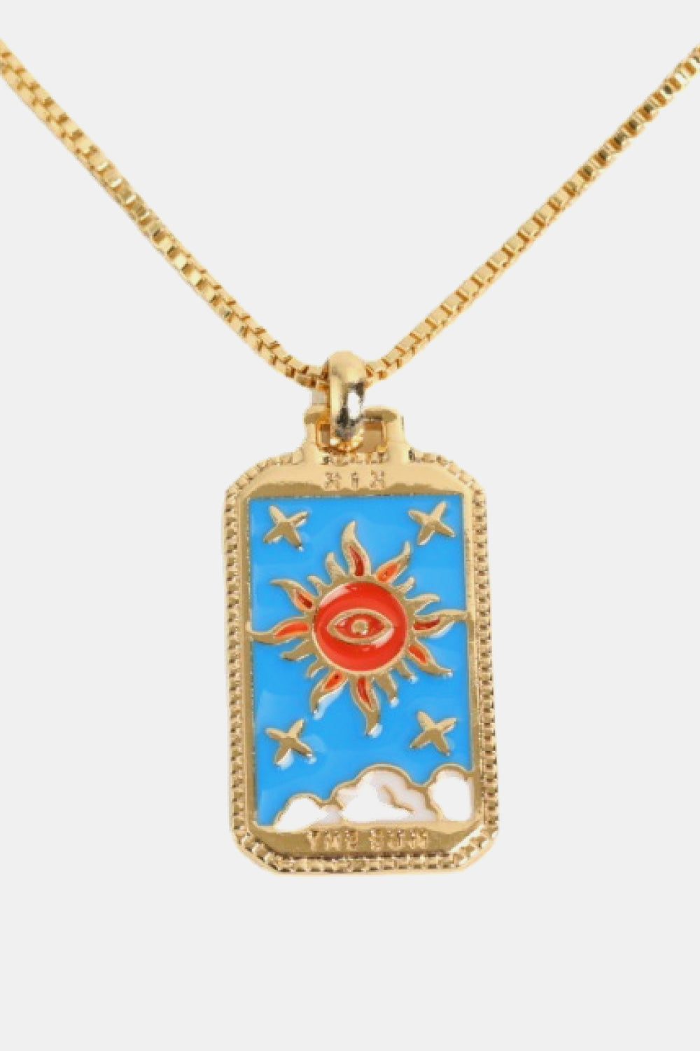 Tarot Card Pendant Gold Necklace