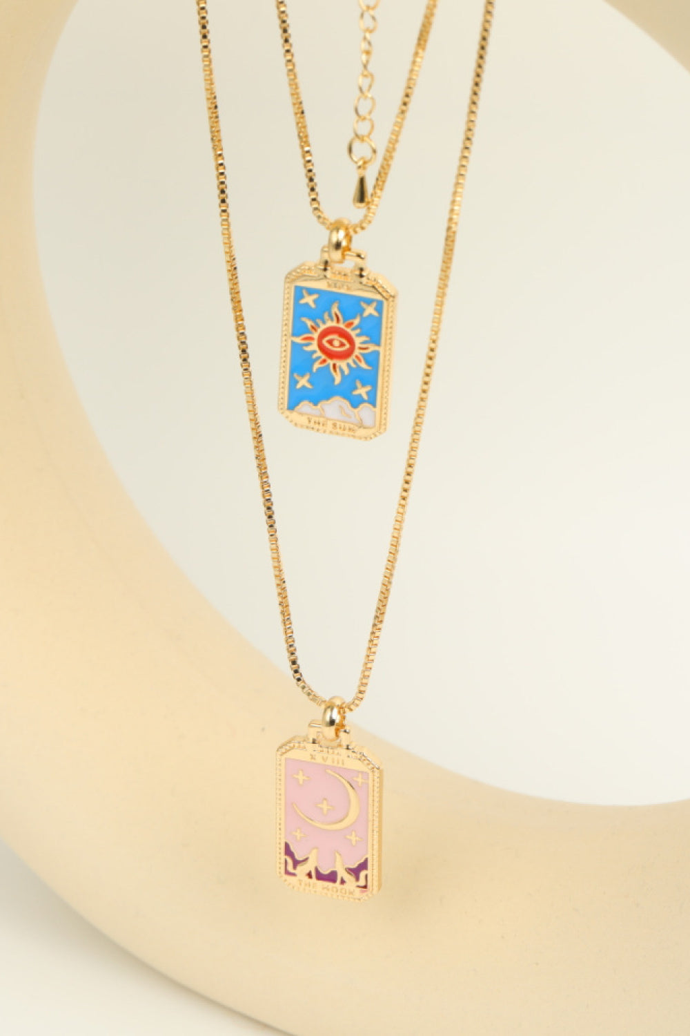 Tarot Card Pendant Gold Necklace